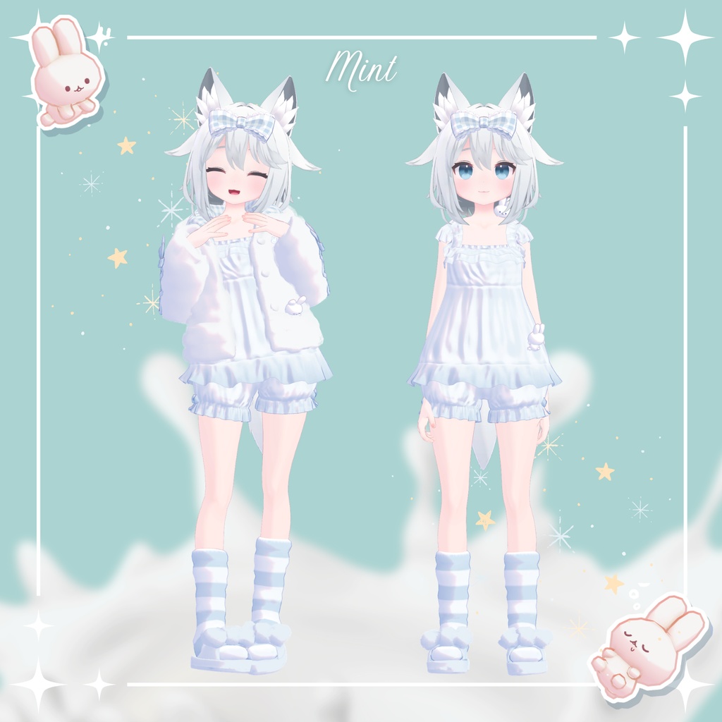 【3/22まで45%OFF】Milk Bunny Hug Time【VRC対応衣装】