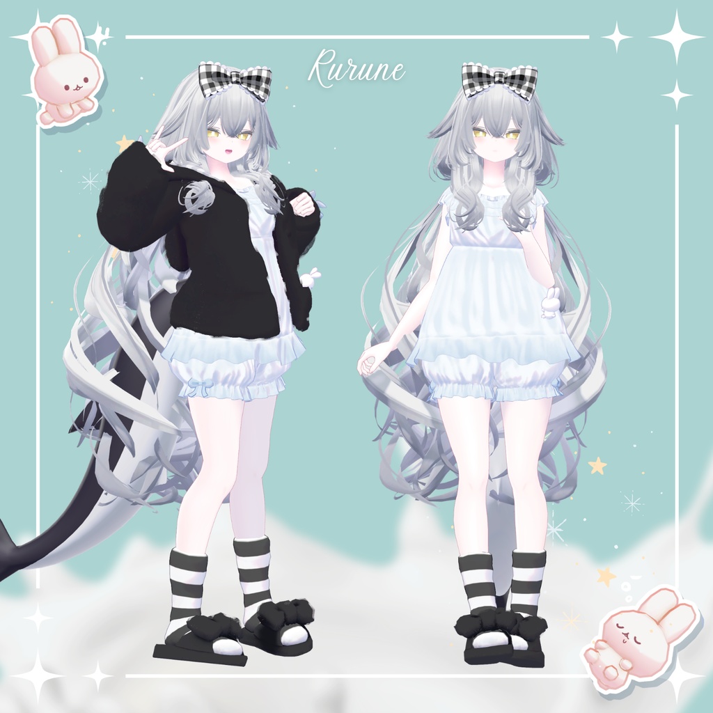 【26アバター対応】Milk Bunny Hug Time【VRC想定衣装】