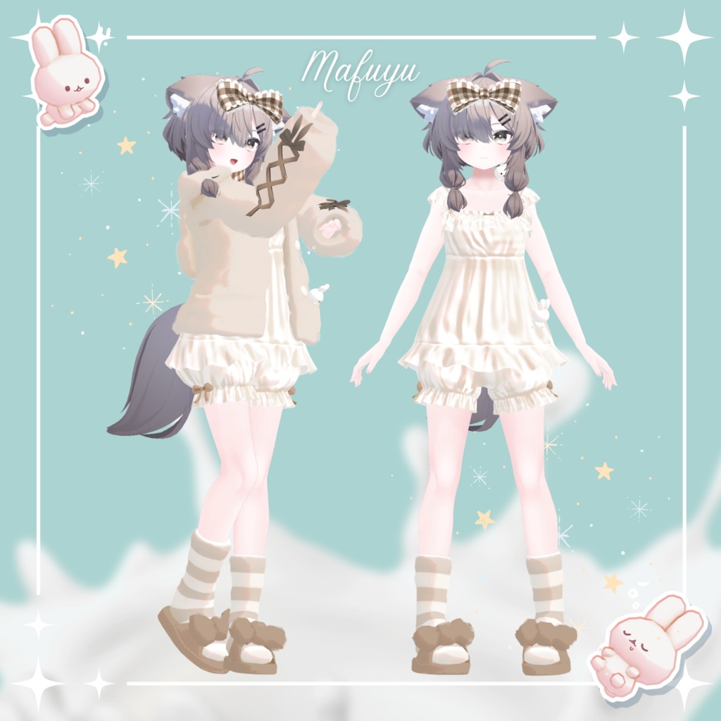 【3/22まで45%OFF】Milk Bunny Hug Time【VRC対応衣装】