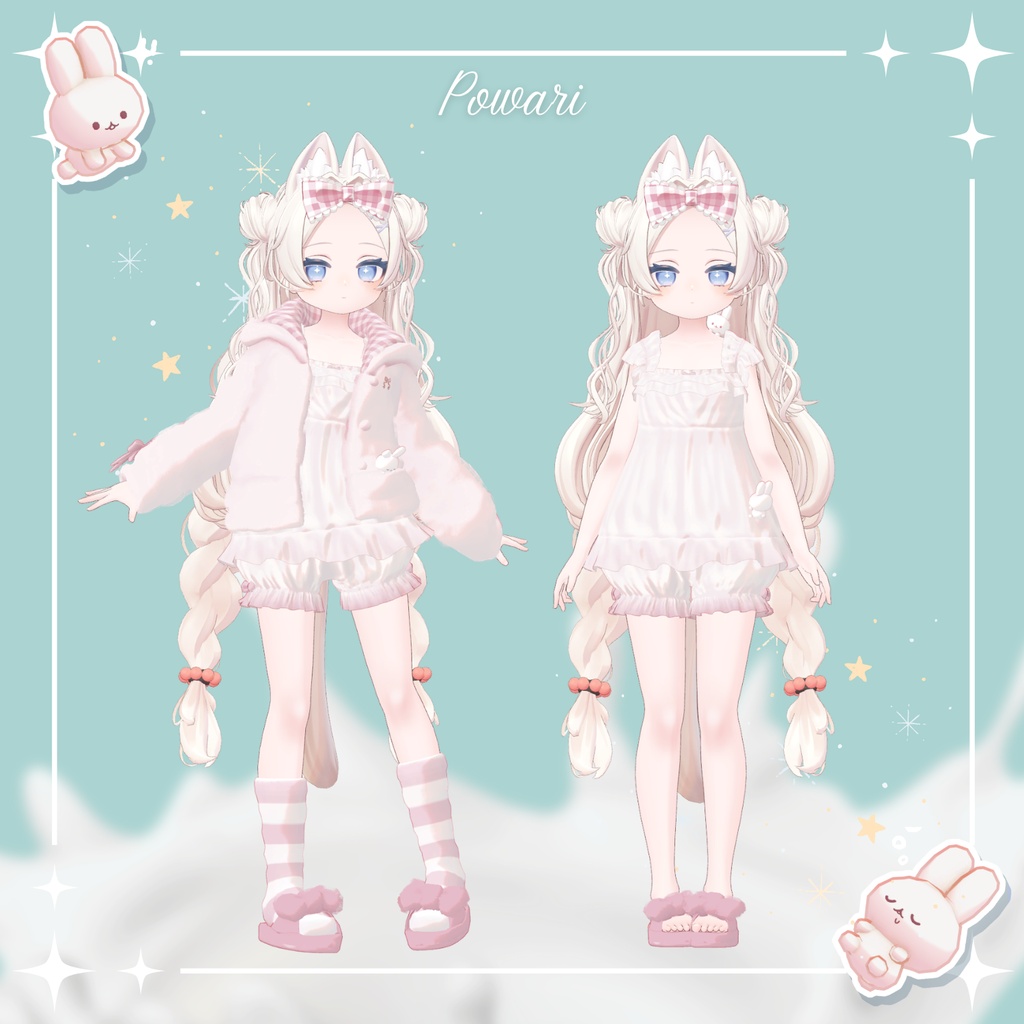 【26アバター対応】Milk Bunny Hug Time【VRC想定衣装】
