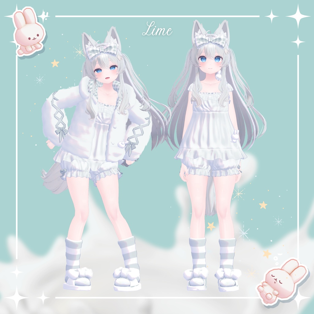 【3/22まで45%OFF】Milk Bunny Hug Time【VRC対応衣装】