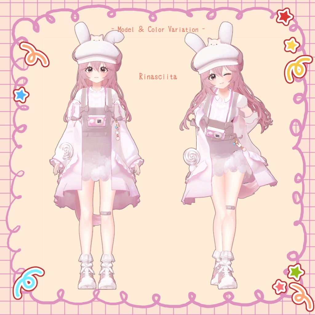 【23アバター対応】お散歩Rabbit♪*【VRChat想定衣装】