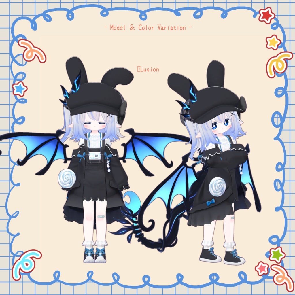 【23アバター対応】お散歩Rabbit♪*【VRChat想定衣装】
