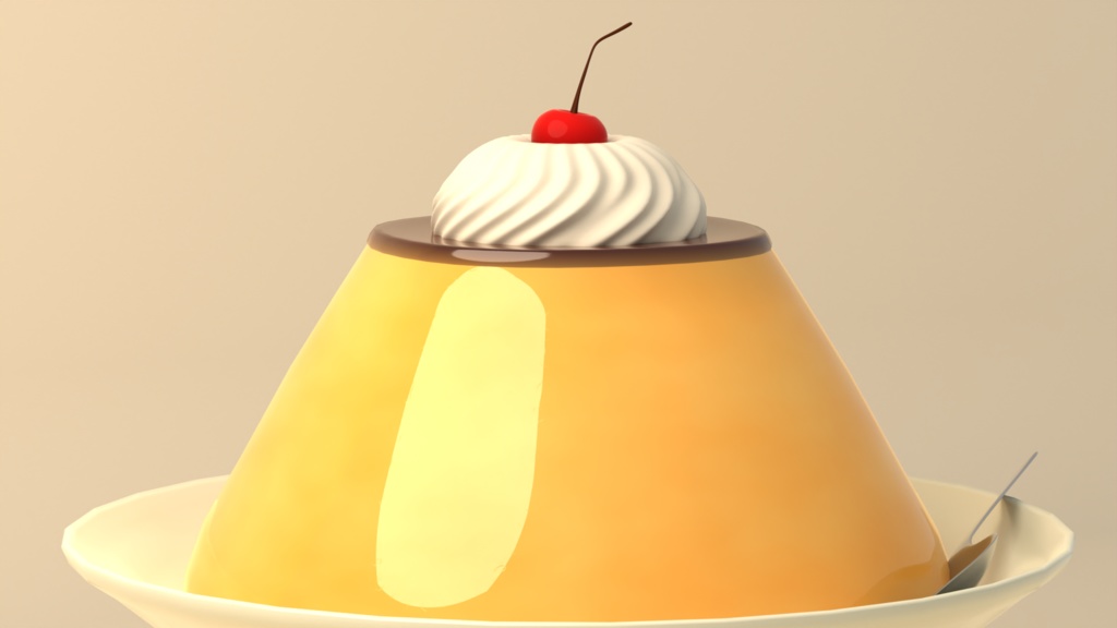 【Blendeファイル】特大プリン