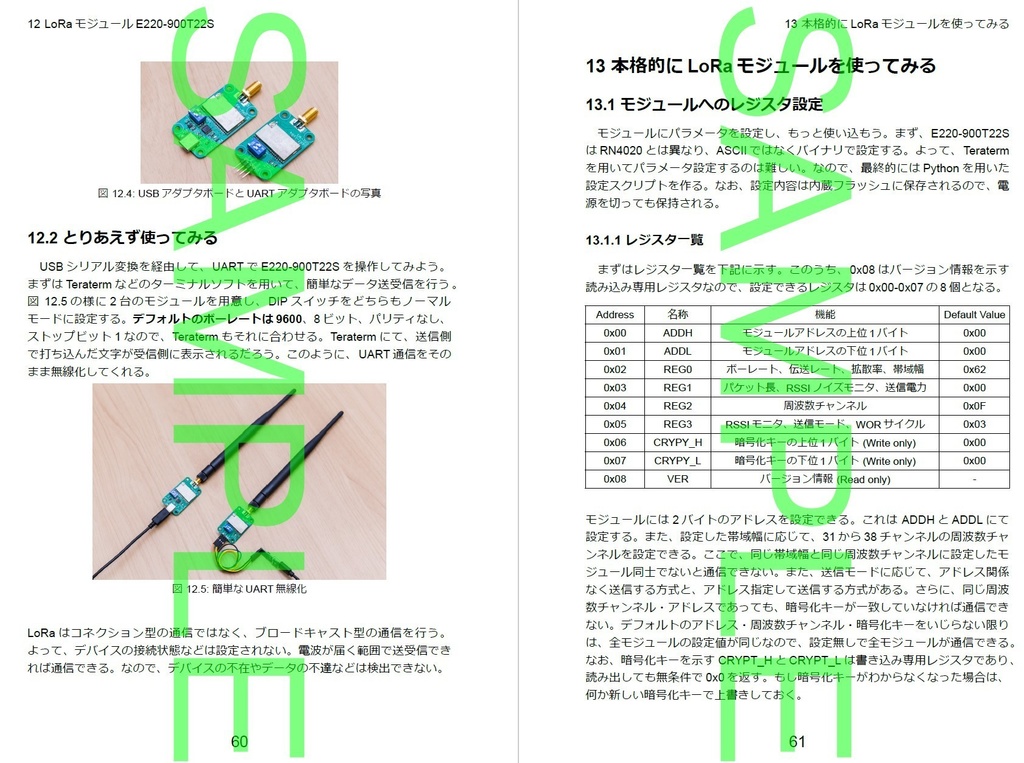 BLE&LoRa無線モジュールクックブック