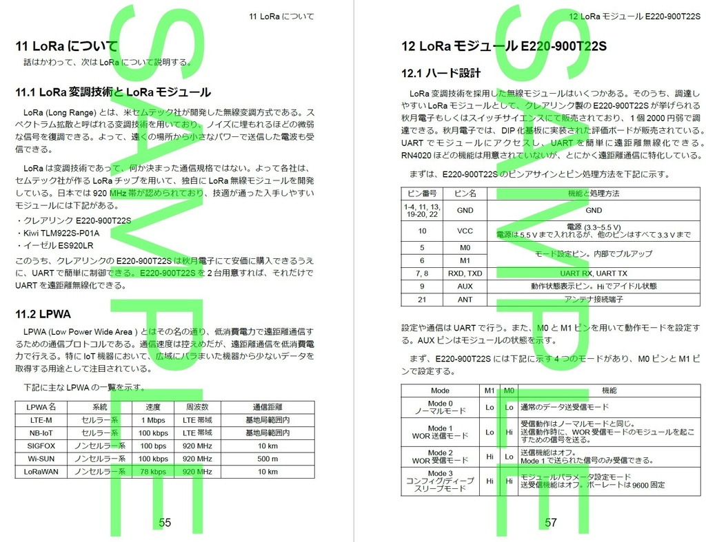 BLE&LoRa無線モジュールクックブック