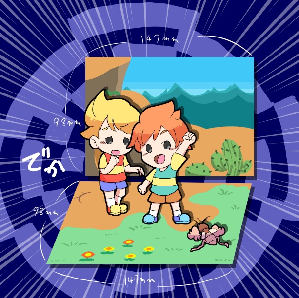 ふたごVSオケラアクリルジオラマスタンド