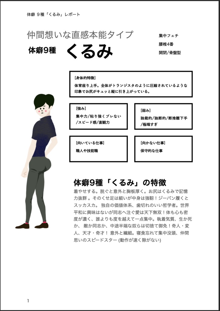 【メーカー直売】 PDF】体癖 9 種 を徹底解説！まるまるレポート (ダウンロード版 絵本・児童書