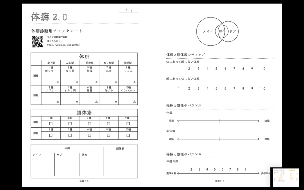※販売終了👉リニューアル版をご利用ください 【書籍版】『体癖手帳』~体と心と人生を変える 14の法則~