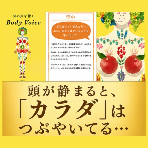 【完全版セット】頭が静まると「カラダ」はつぶやいてる…「体の声~Body Voice~の世界」💎 豪華セレクトパック💎【診断ワーク&メソッド動画付き】