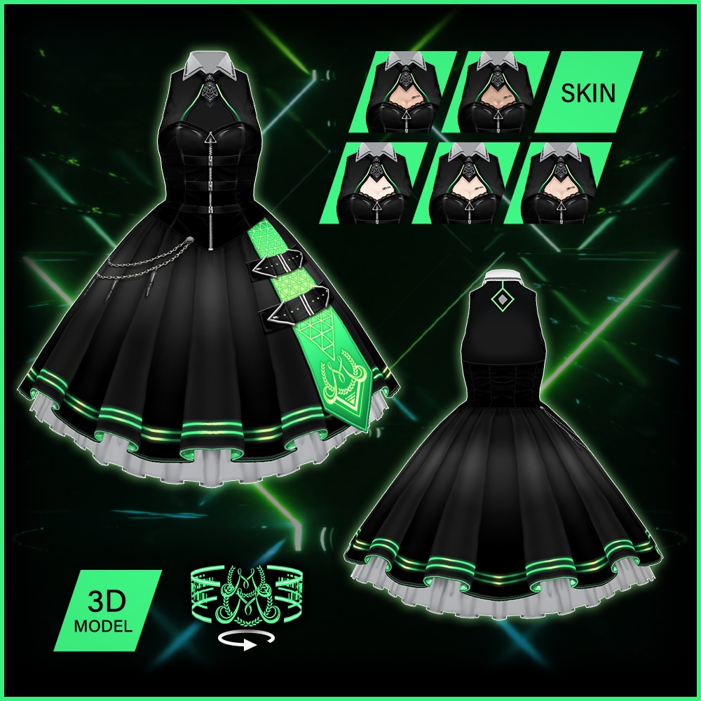 全6色|サイバーミリタリーロリータ|CYBER MILITARY LOLITA|#VRoid