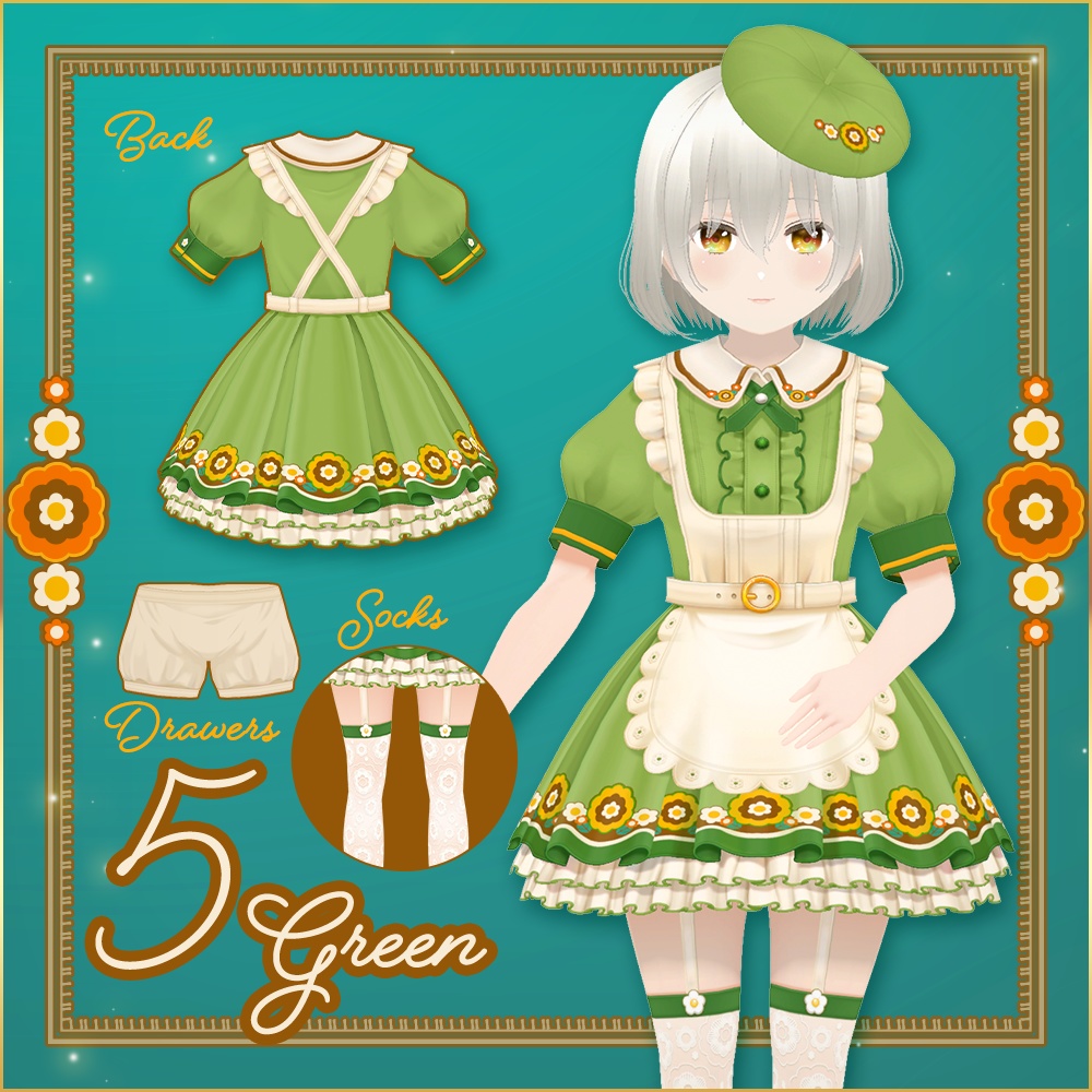 全5色|喫茶レトロポップの給仕服|Retro pop waiter uniform|#VRoid #NEOKET5