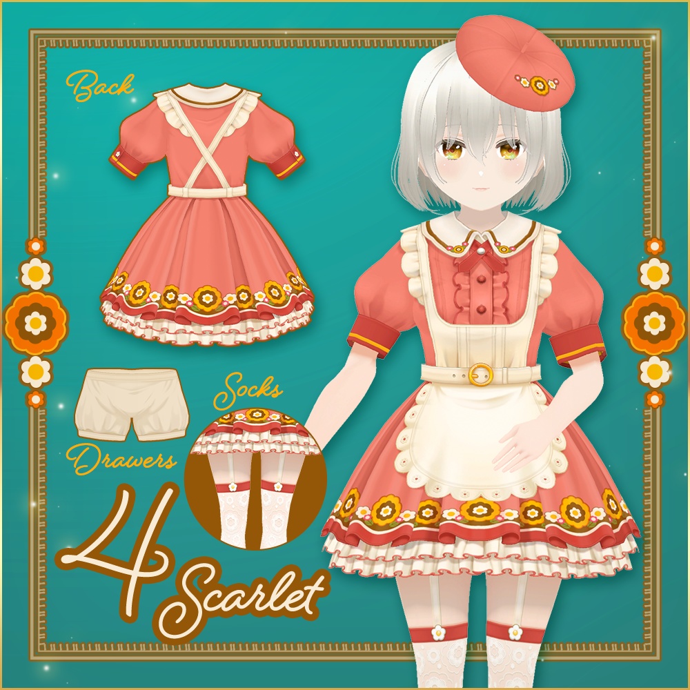 全5色|喫茶レトロポップの給仕服|Retro pop waiter uniform|#VRoid #NEOKET5
