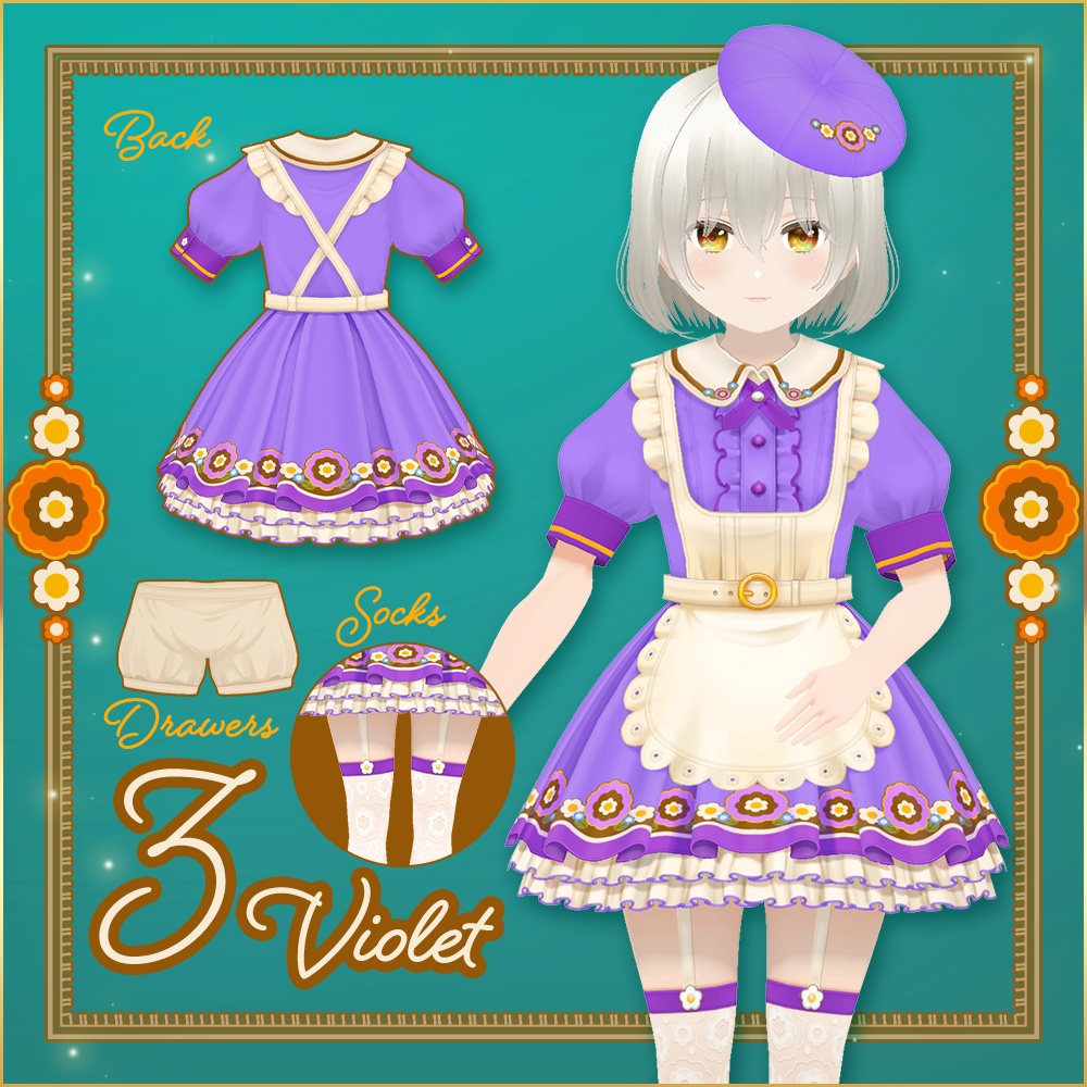 全5色|喫茶レトロポップの給仕服|Retro pop waiter uniform|#VRoid #NEOKET5