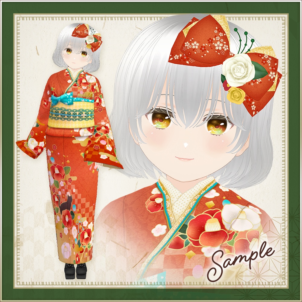 薔薇椿の髪飾り|Japanese barrette