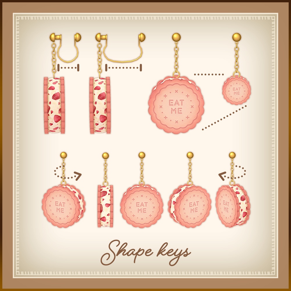 バターサンドイヤリング | Butter sand earrings | PhysBone設定済