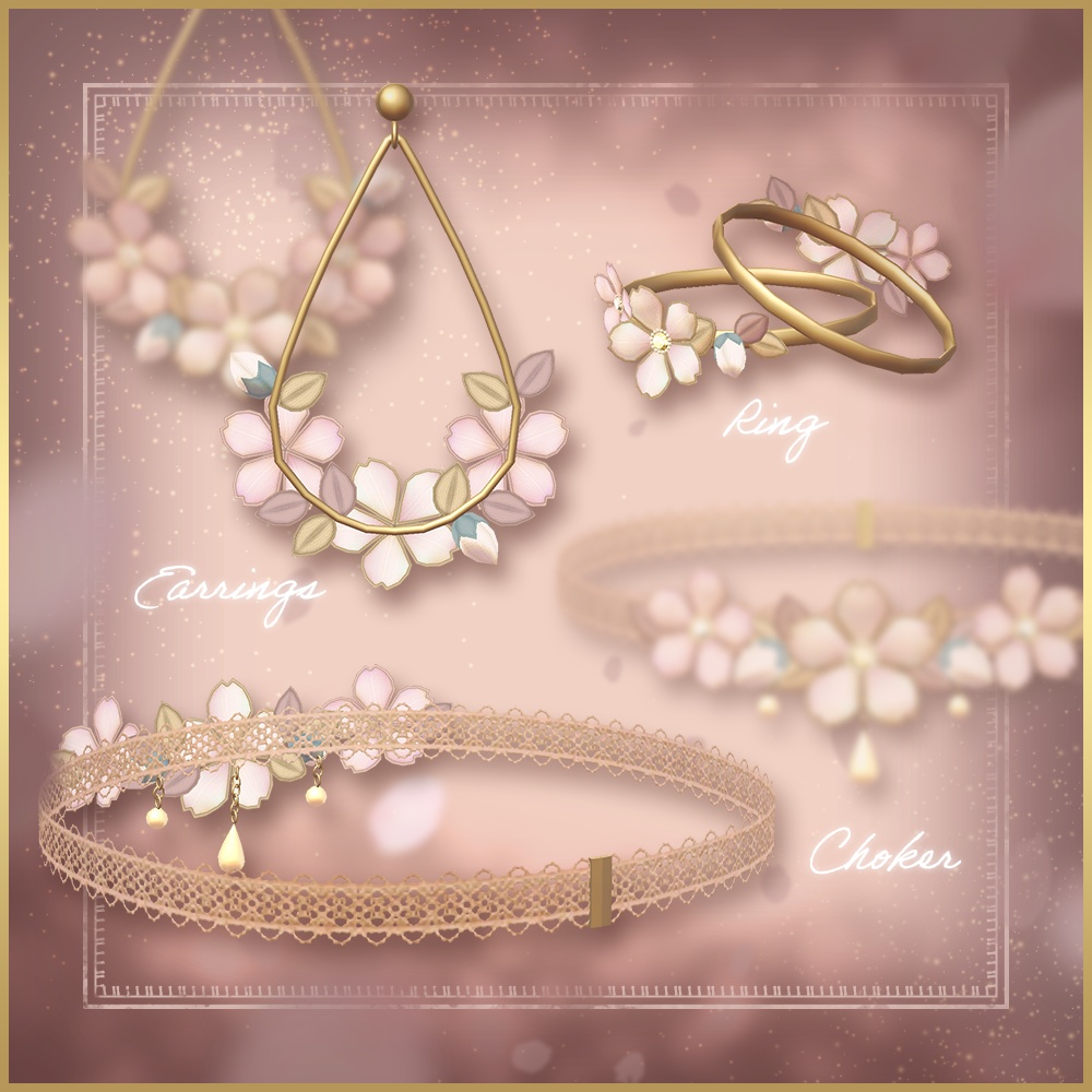 微睡む春の桜アクセサリー | Cherry blossom accessories