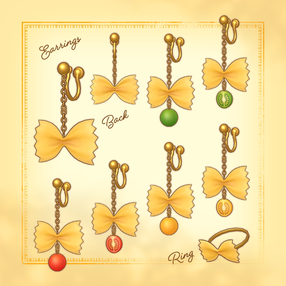 リボンパスタのアクセサリー | Ribbon pasta accessories | PhysBone設定済