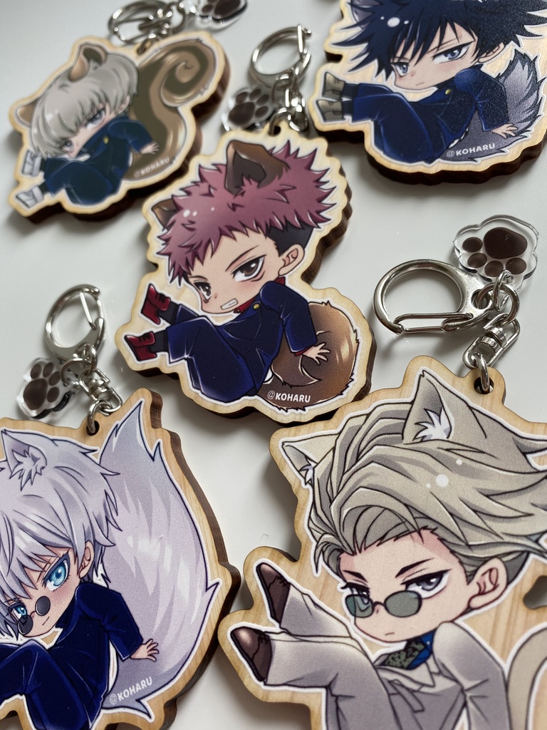 呪術あにまるウッドキーホルダー