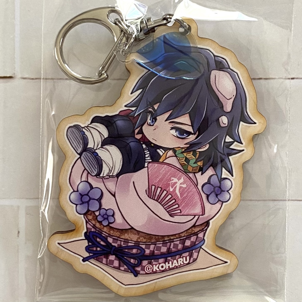 👹和けぇきウッドキーホルダー