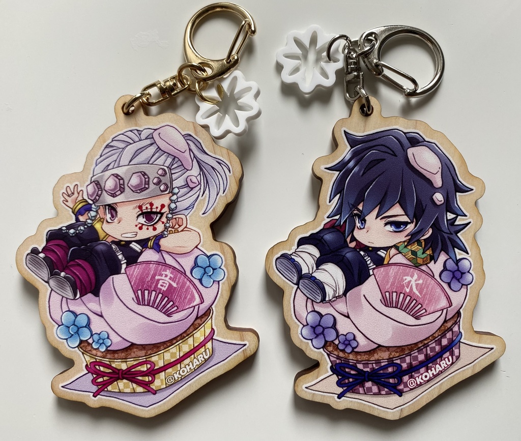 👹和けぇきウッドキーホルダー