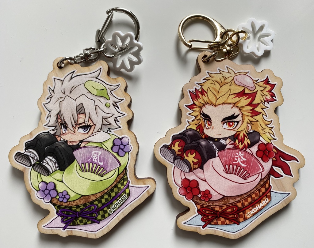 👹和けぇきウッドキーホルダー