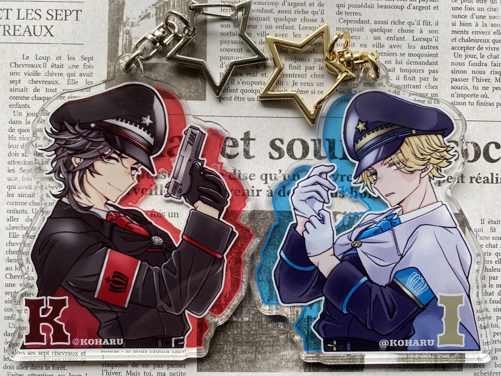 ココといぬぴーのアクキー❤️💙