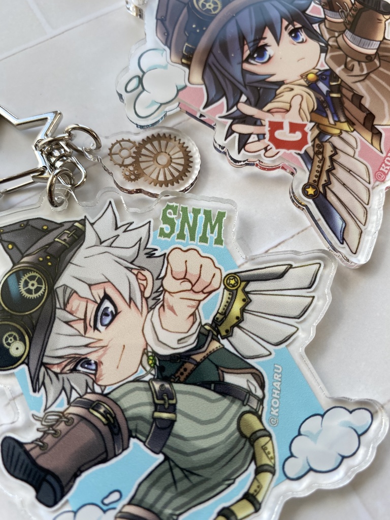 🍃と🌊のスチパンアクキー