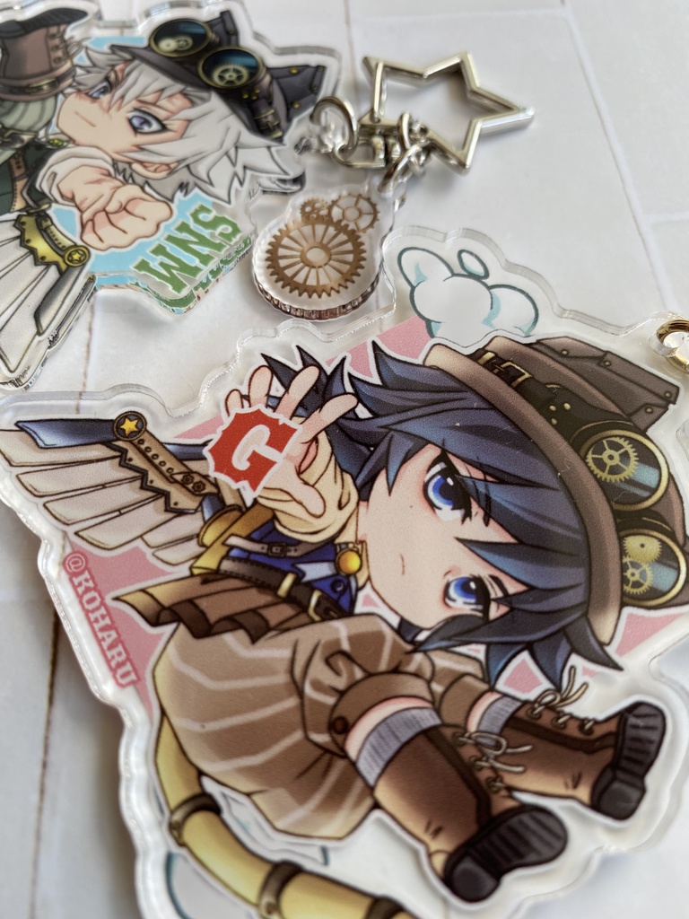 🍃と🌊のスチパンアクキー