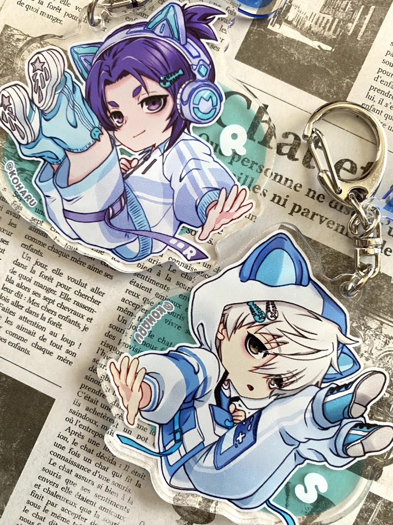 ナギとレオの水色アクキー