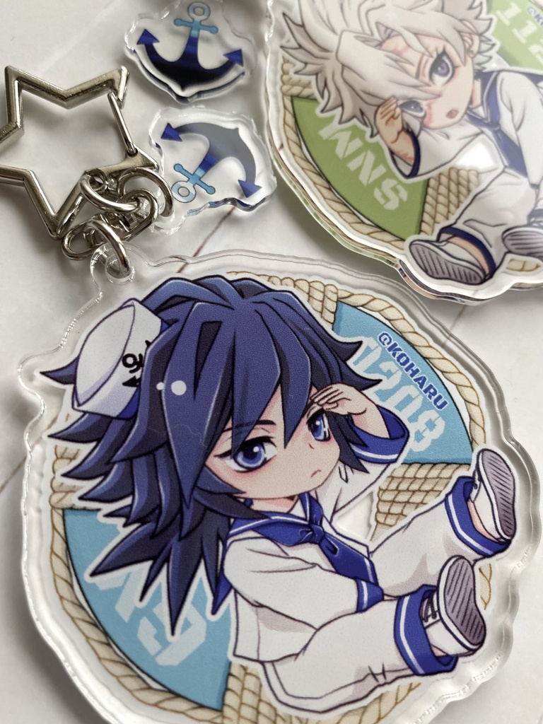 🍃と🌊の水兵さんアクキー