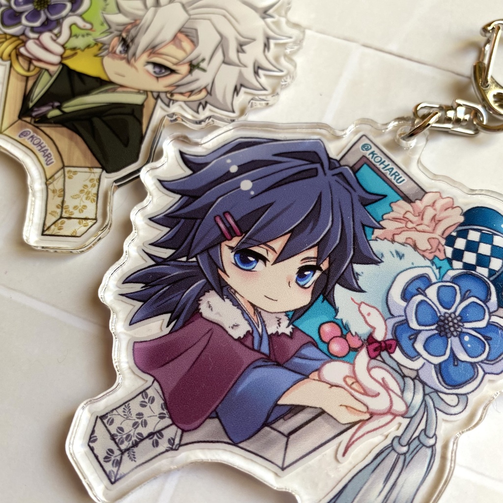 🍃と🌊の羽子板飾りアクキー