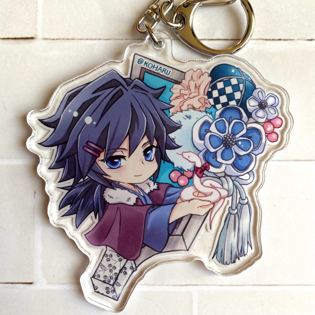 🍃と🌊の羽子板飾りアクキー