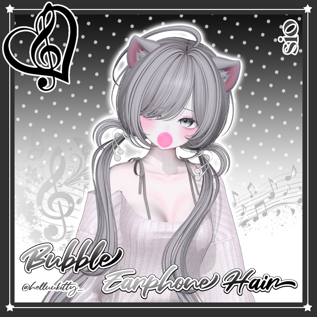 「VRC Hair」 ᖰ Bubble Earphone Hair ᖳ