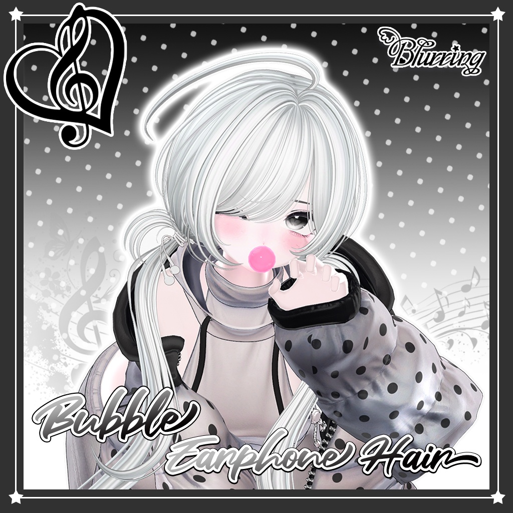 「VRC Hair」 ᖰ Bubble Earphone Hair ᖳ