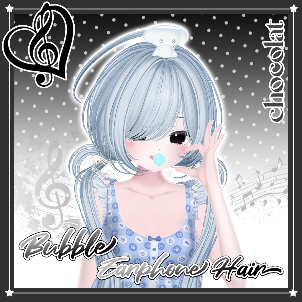 「VRC Hair」 ᖰ Bubble Earphone Hair ᖳ