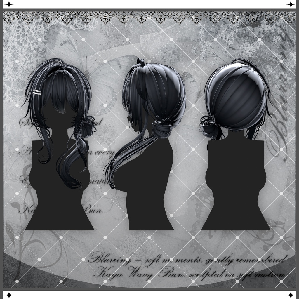 「VRC Hair」 Kaya Wavy Bun Hair ⠂⠂୨୧