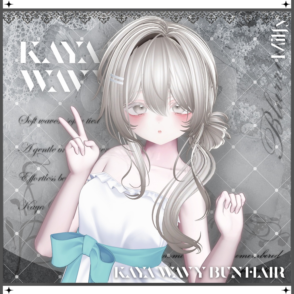 「VRC Hair」 Kaya Wavy Bun Hair ⠂⠂୨୧