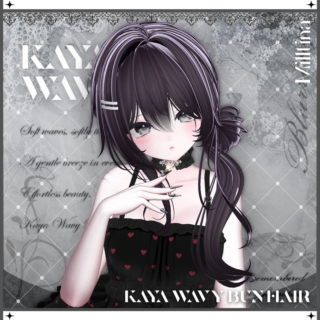 「VRC Hair」 Kaya Wavy Bun Hair ⠂⠂୨୧