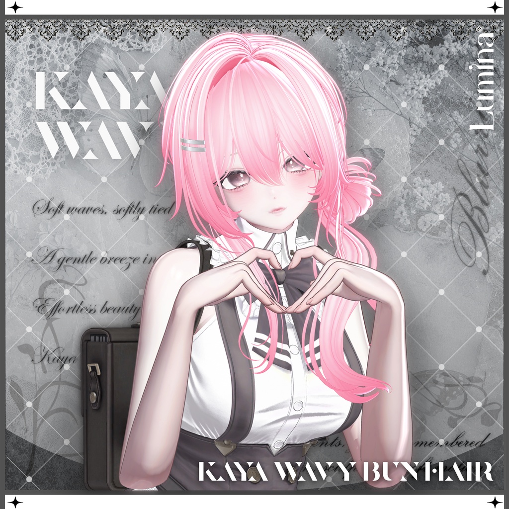 「VRC Hair」 Kaya Wavy Bun Hair ⠂⠂୨୧