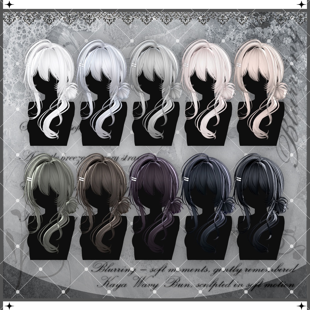 「VRC Hair」 Kaya Wavy Bun Hair ⠂⠂୨୧