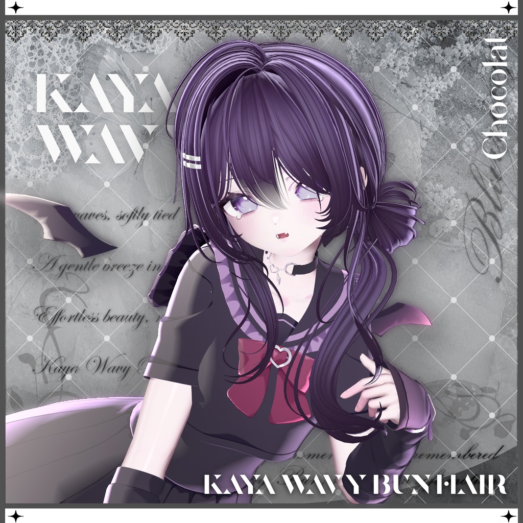 「VRC Hair」 Kaya Wavy Bun Hair ⠂⠂୨୧