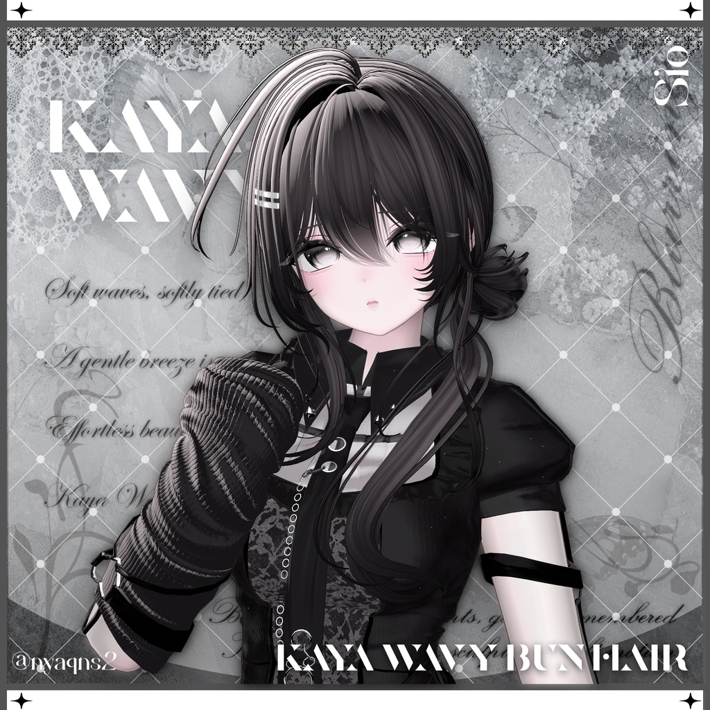 「VRC Hair」 Kaya Wavy Bun Hair ⠂⠂୨୧
