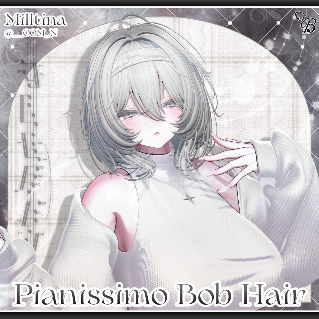 「VRC Hair」 ♫•*¨ Pianissimo Bob Hair ♡