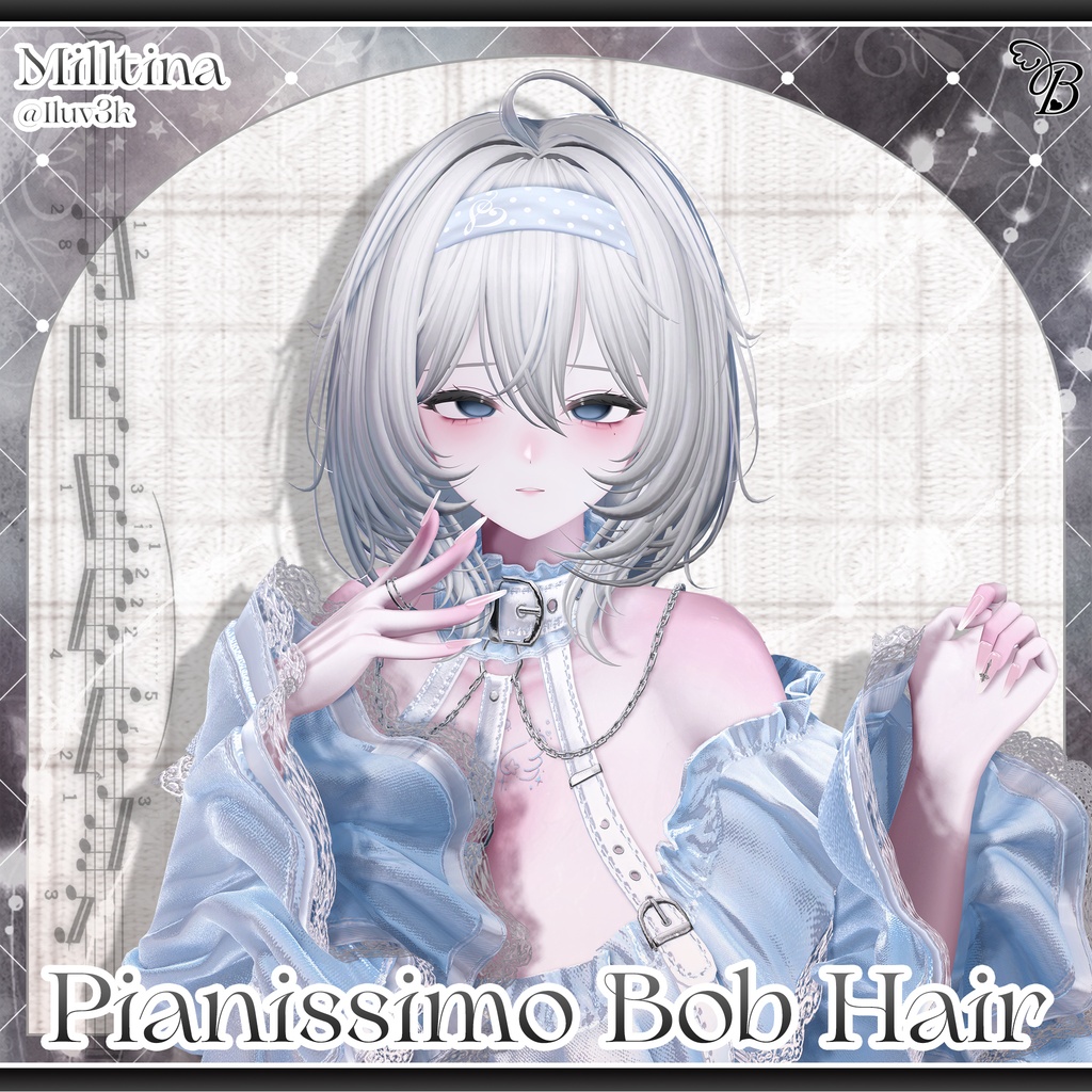 「VRC Hair」 ♫•*¨ Pianissimo Bob Hair ♡