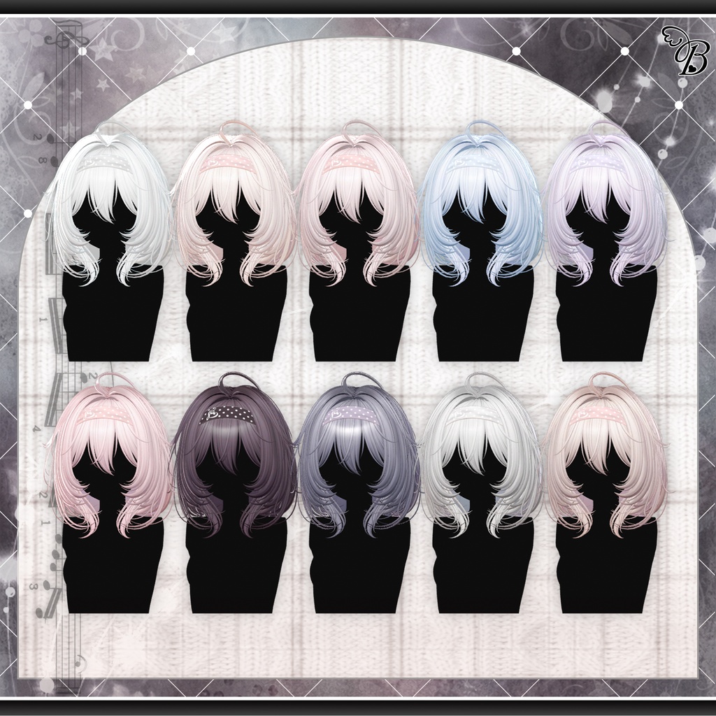 「VRC Hair」 ♫•*¨ Pianissimo Bob Hair ♡