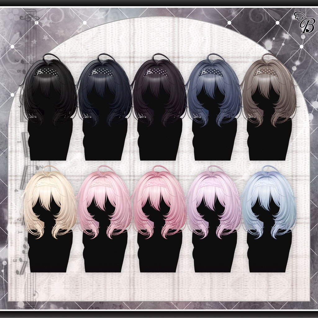 「VRC Hair」 ♫•*¨ Pianissimo Bob Hair ♡