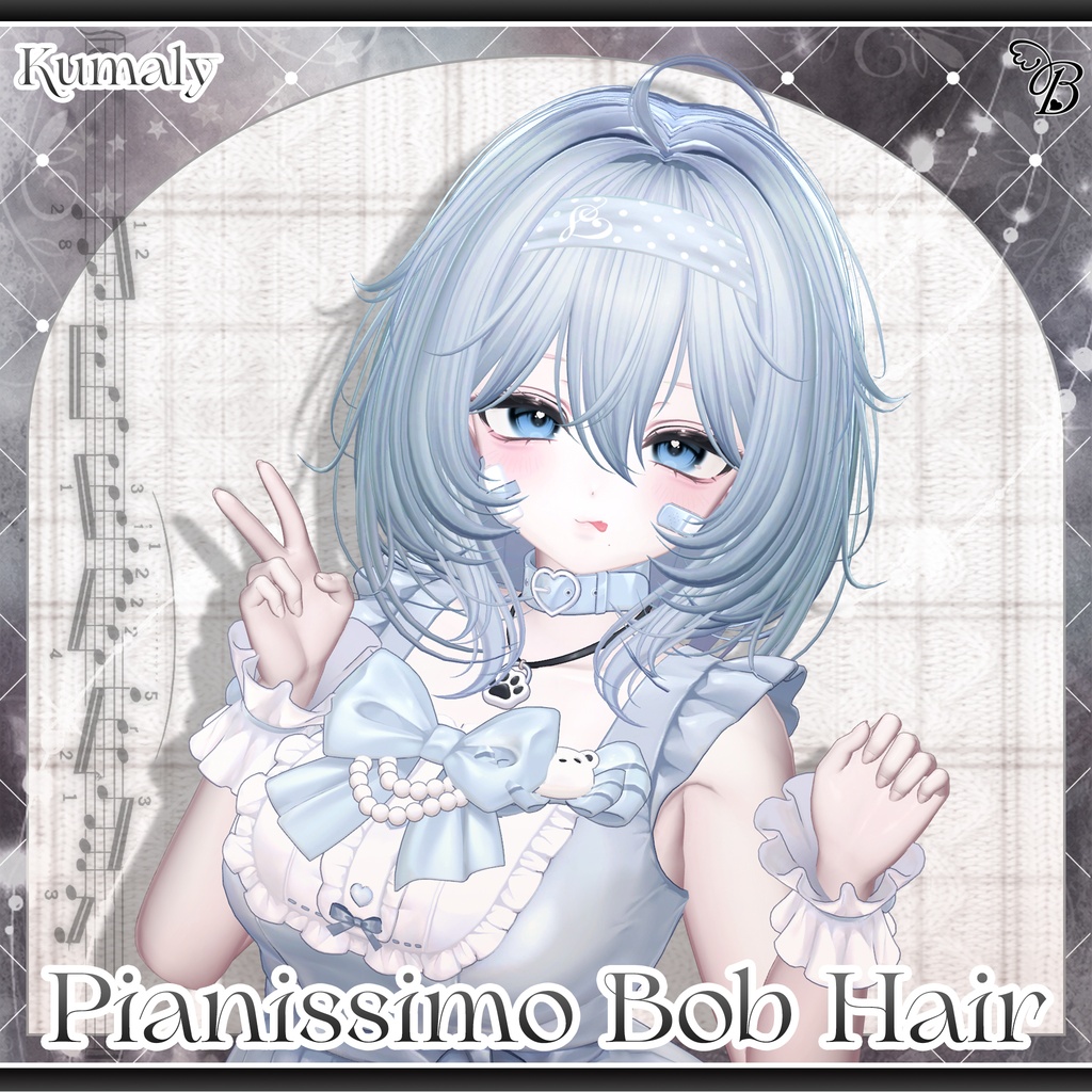 「VRC Hair」 ♫•*¨ Pianissimo Bob Hair ♡