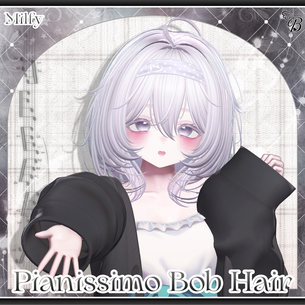 「VRC Hair」 ♫•*¨ Pianissimo Bob Hair ♡