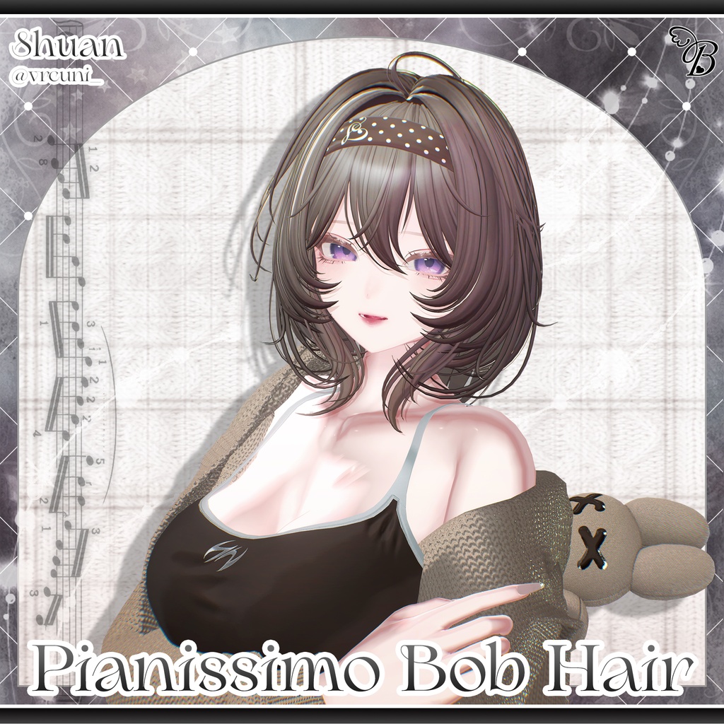 「VRC Hair」 ♫•*¨ Pianissimo Bob Hair ♡